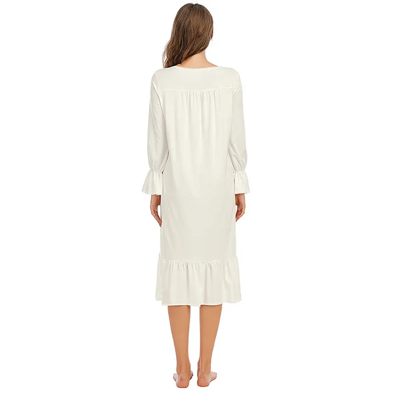 Homewear Casual Long Sleeve Nightdress Wholesale Loungewear