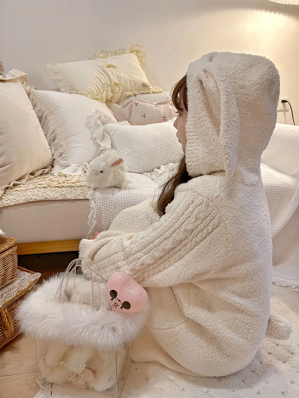 Honey Bunny Heart Graphic Rabbit Ears Homewear Dress