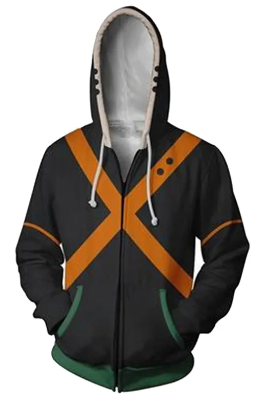 Hoodie Boku no Hero Bakugou Katsuki Zip Up Hoodie Unisex