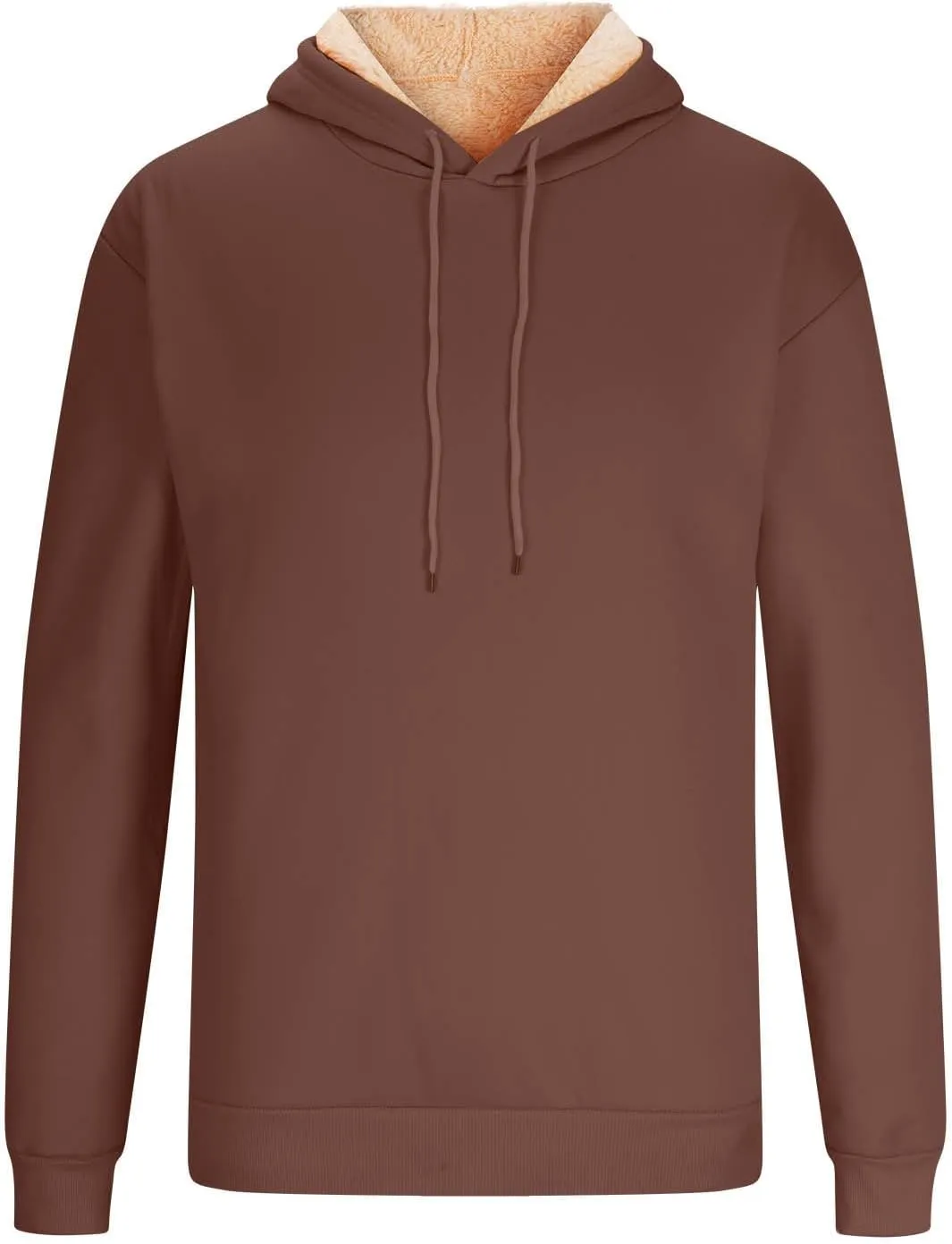Hoodies for Men Winter Sherpa Fleece Lined Sweatshirt Heavyweight Warm Long Sleeve Pullover Trendy Solid Color Hoodie