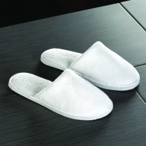 Hotel Slipper Closed Toe White Coral Fleece CTN/100