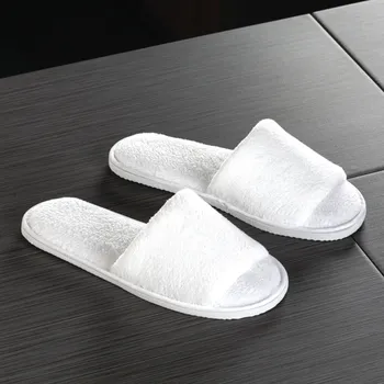 Hotel Slipper Open Toe White Coral Fleece CTN/100