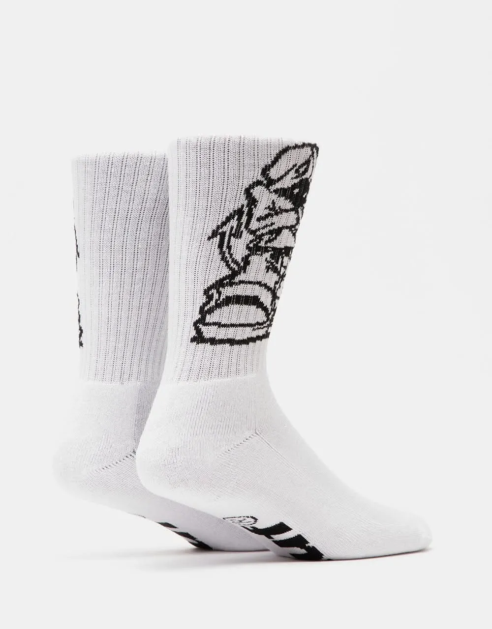 HUF Rave Crew Socks - White