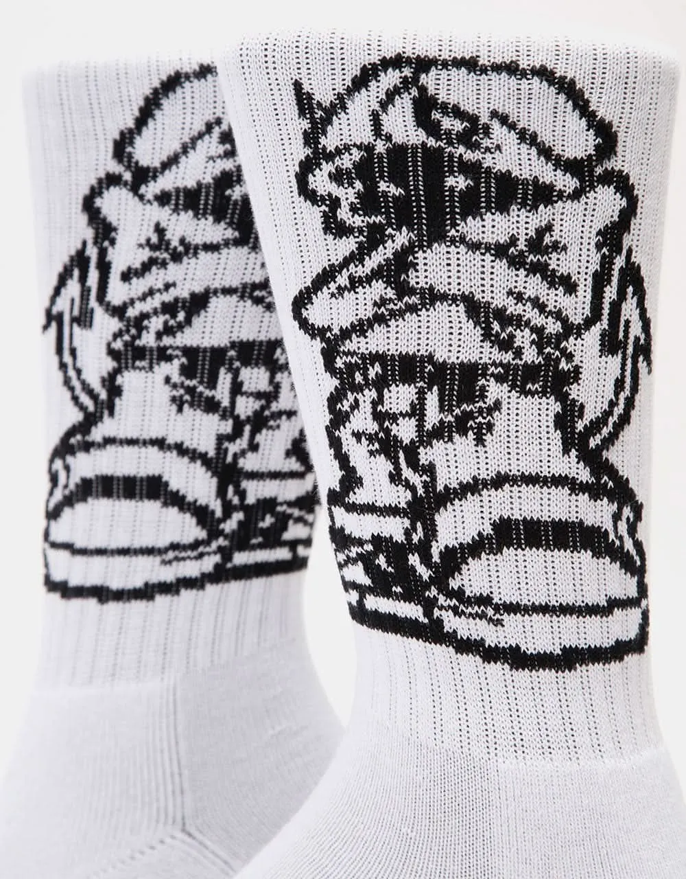 HUF Rave Crew Socks - White