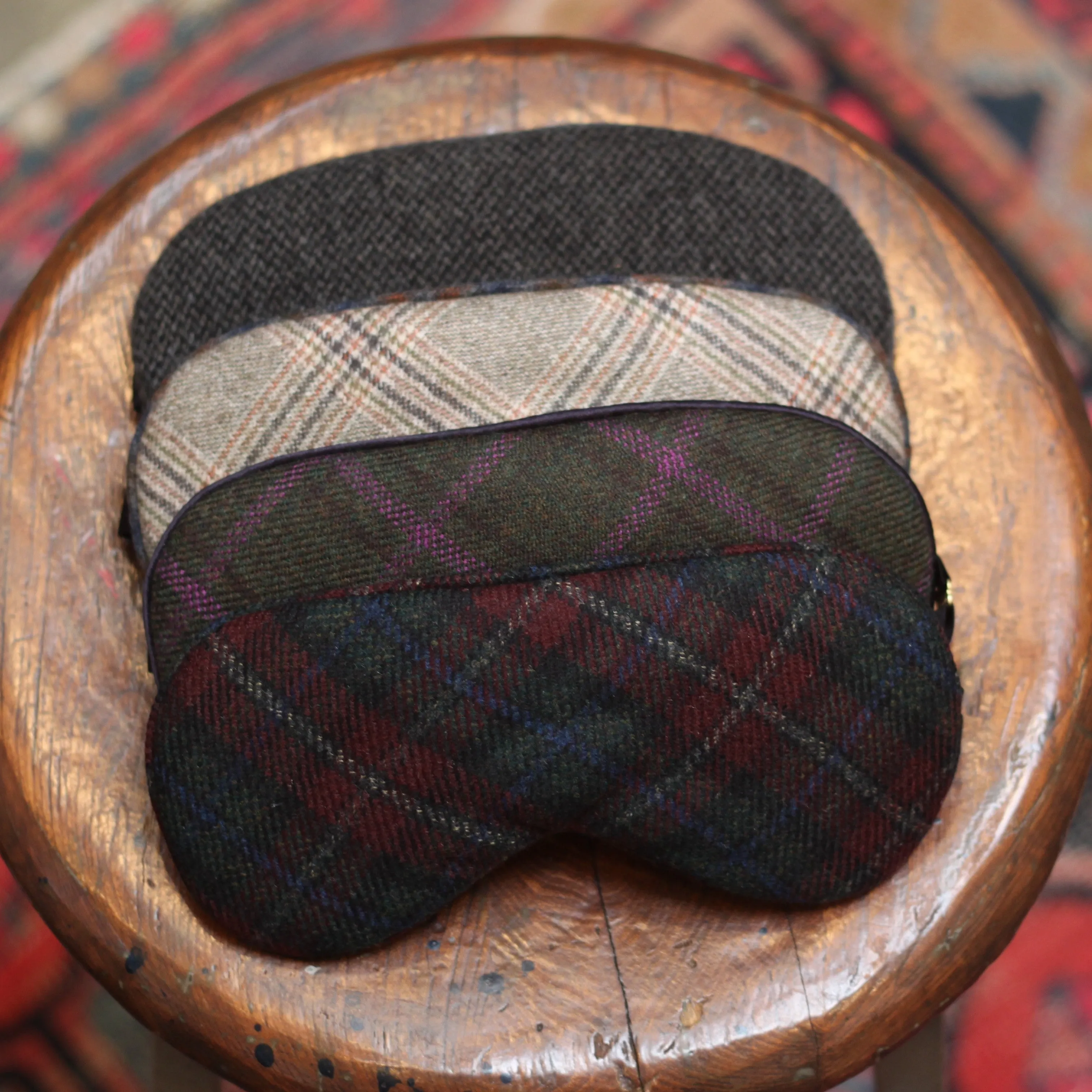 Hypnos Sleep Mask in Camel Plaid Cashmere