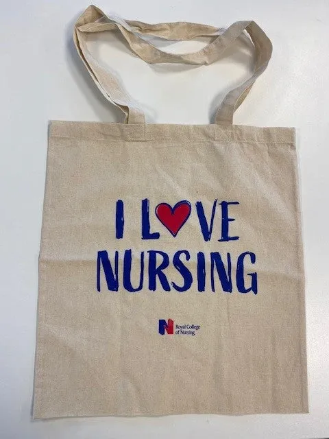 I Love Nursing tote bag (three designs)