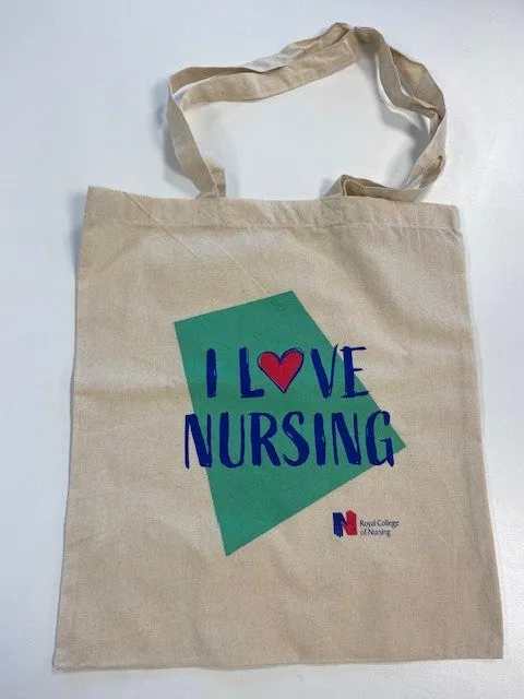 I Love Nursing tote bag (three designs)