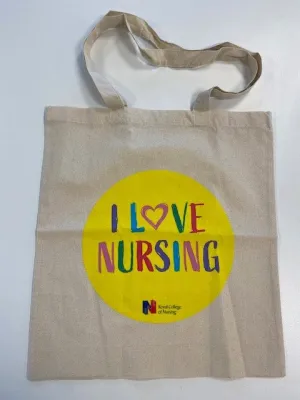I Love Nursing tote bag (three designs)