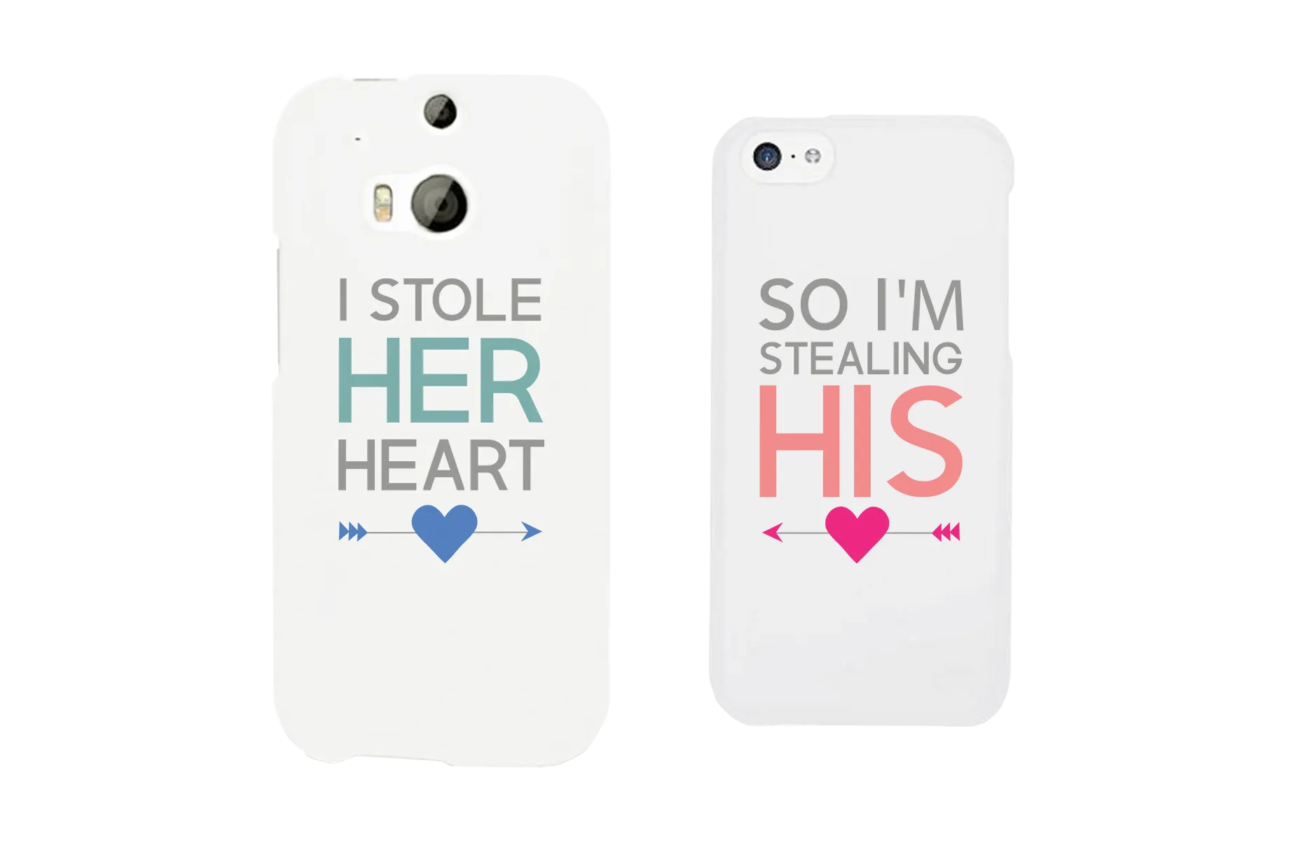 I Stole Her Heart So I'm Stealing His Matching Couple White Phonecases (Set)