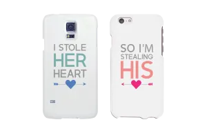 I Stole Her Heart So I'm Stealing His Matching Couple White Phonecases (Set)