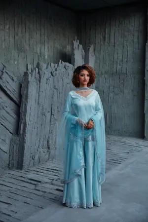 Ice Blue Sharara Set