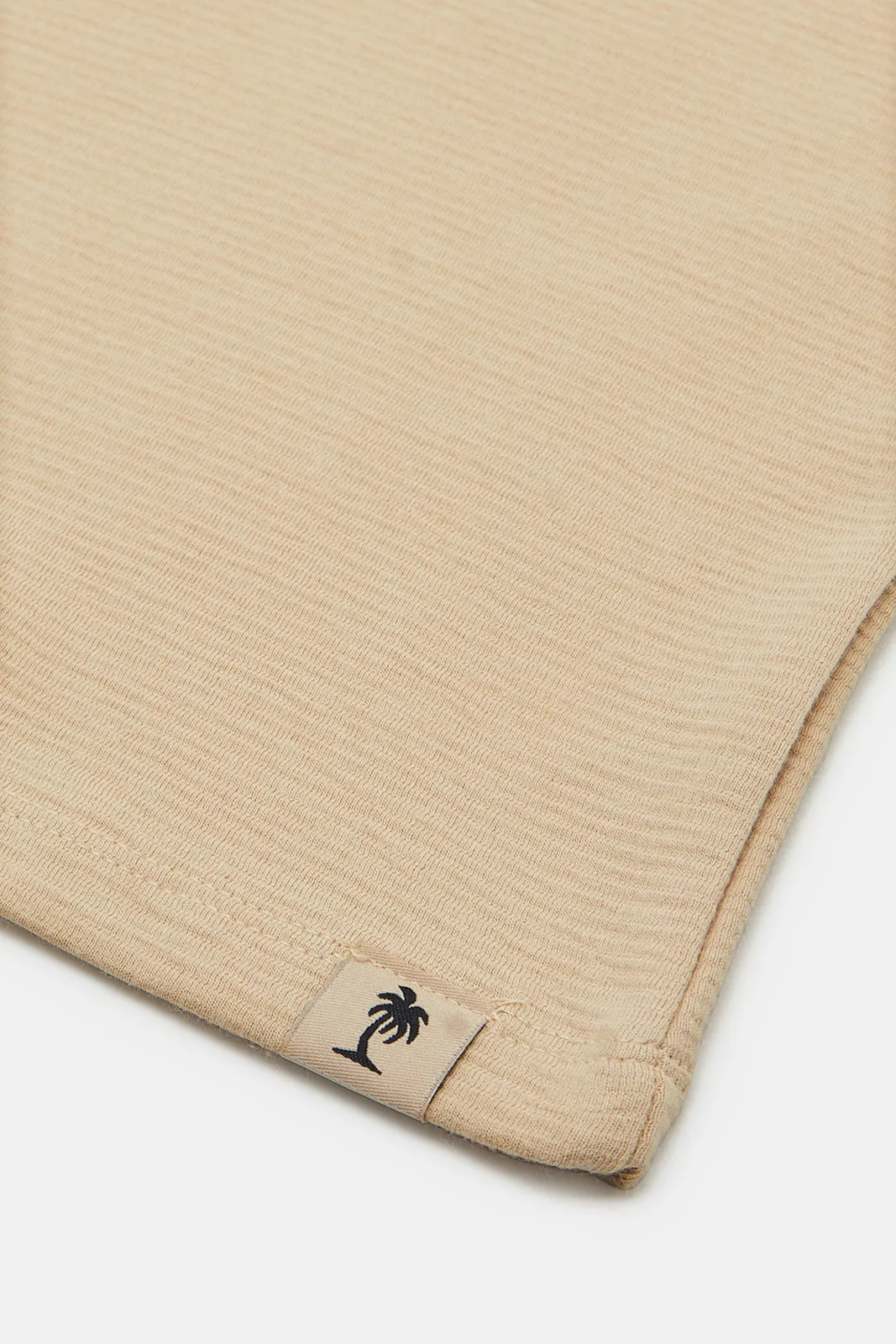 Infant Boys Beige Ottoman Set (2 Piece)