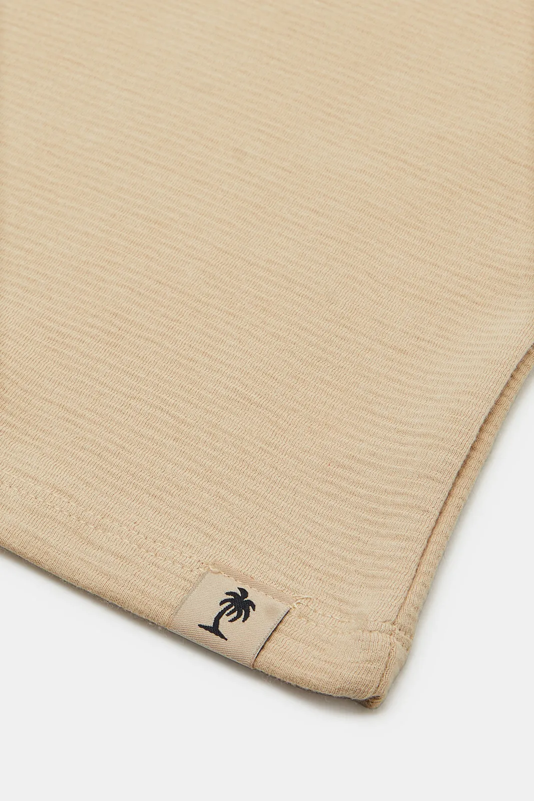 Infant Boys Beige Ottoman Set (2 Piece)