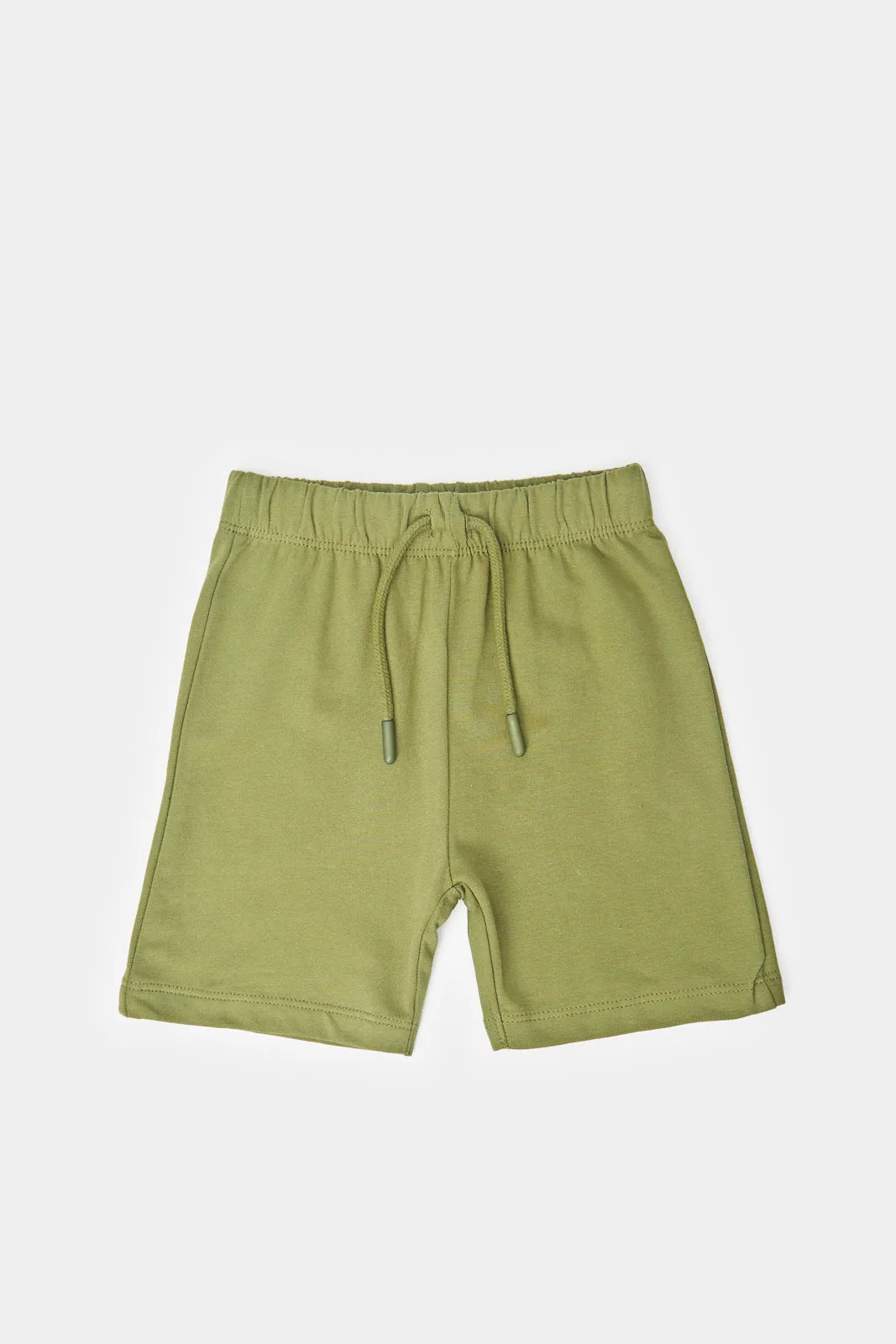 Infant Boys Mustard And Olive Printed Set (2 Piece)
