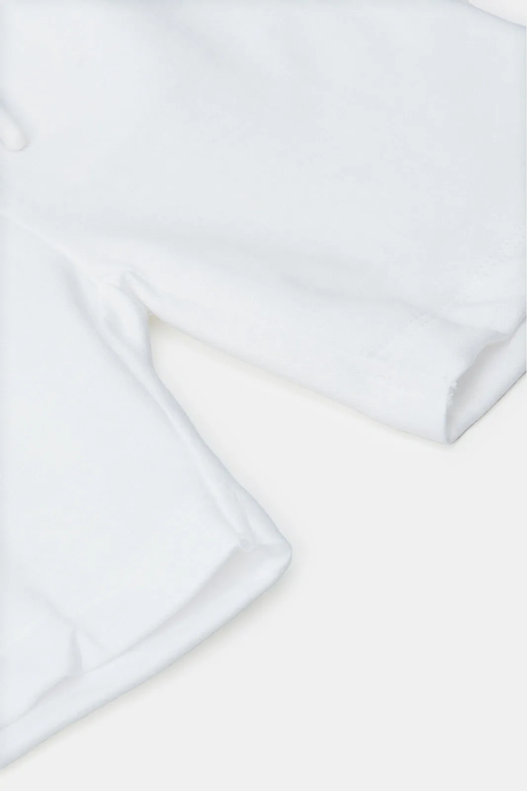 Infant Boys White And Beige Printed Set (2 Piece)