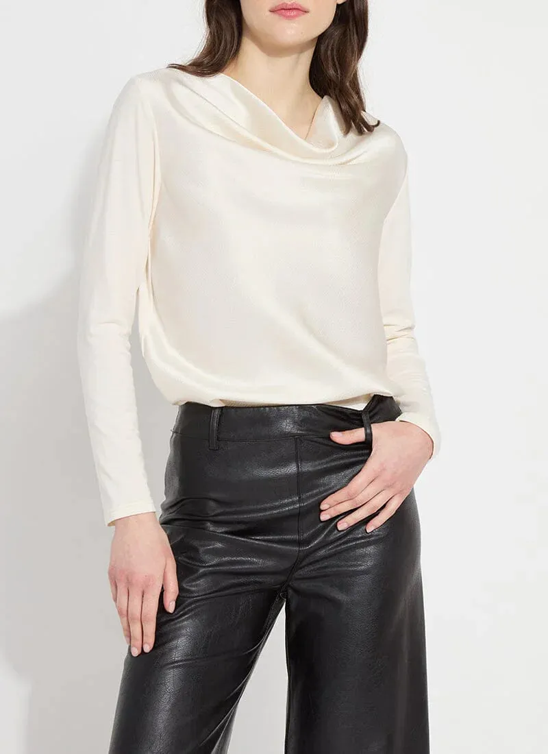 Ingrid Cowl Neck Top - Chalk