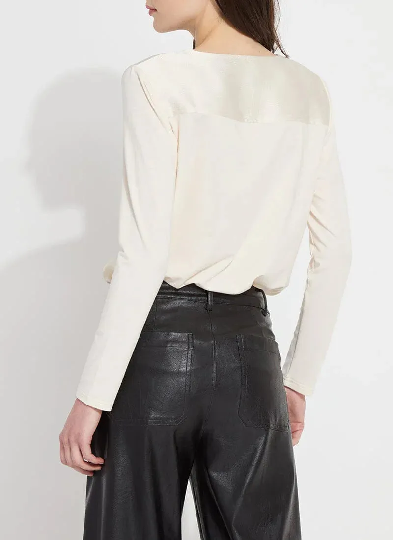 Ingrid Cowl Neck Top - Chalk