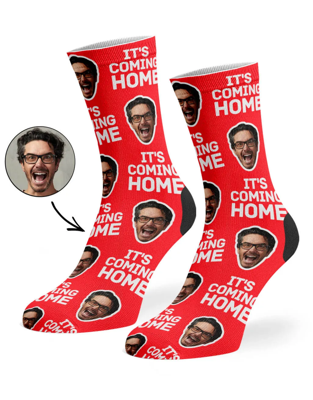 It's Coming Home Face Socks