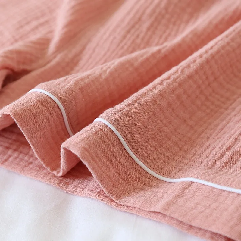 Japanese Cotton Short-Sleeved Sleepwear Set