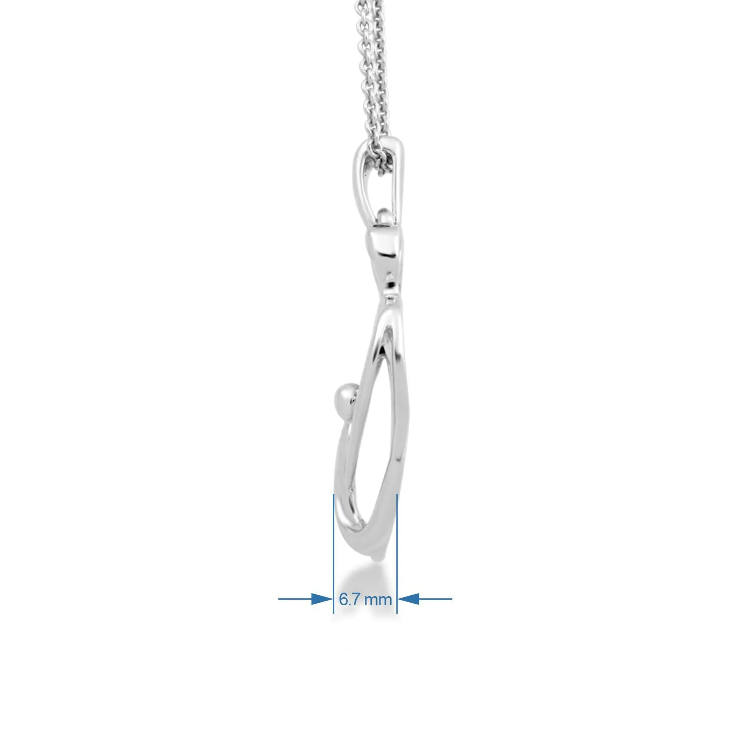 Jewelili Sterling Silver With Parent One Child Family Heart Pendant Necklace