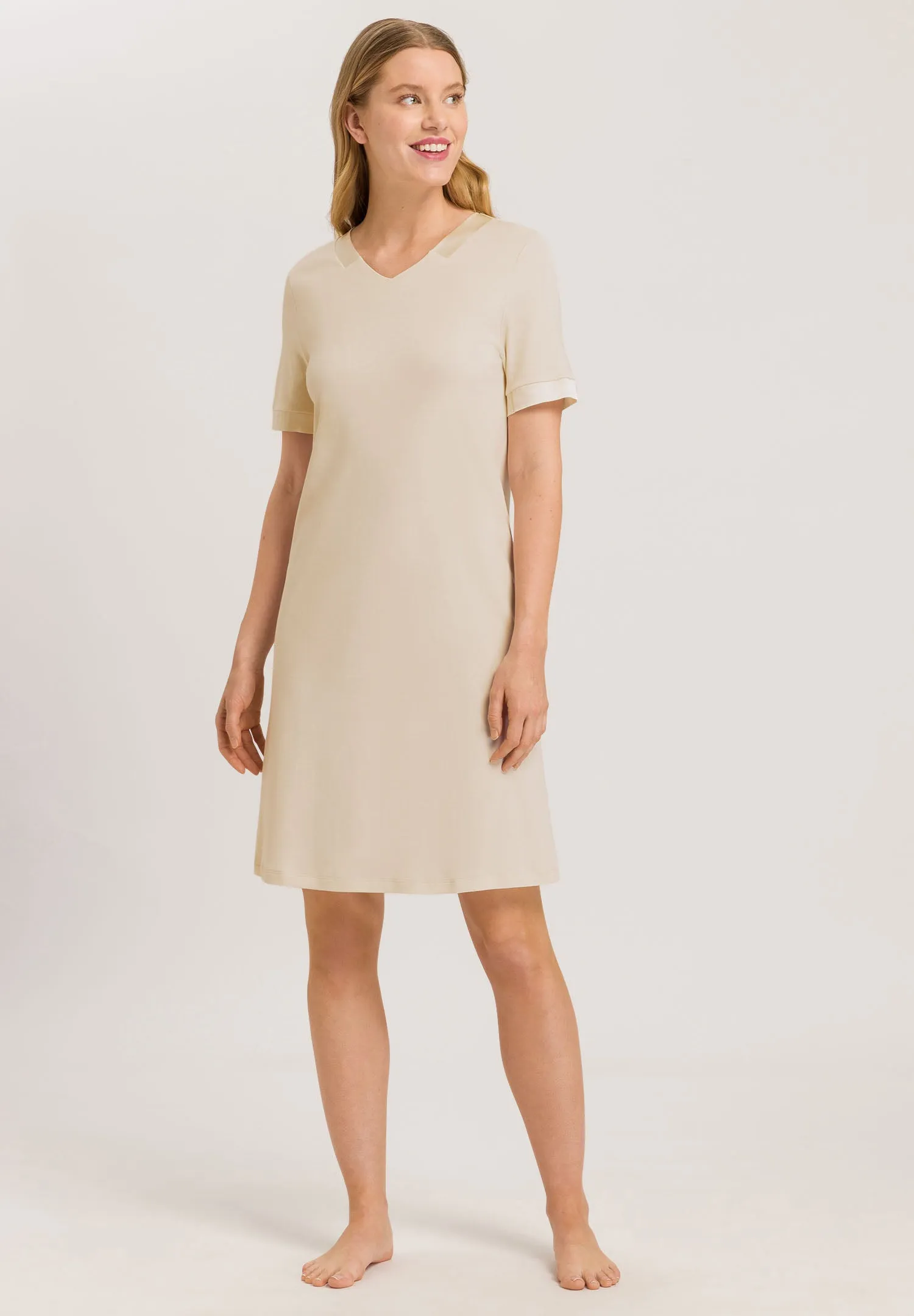 Joela Short Sleeve Nightgown 100cm | Warm Sand 74976-1200