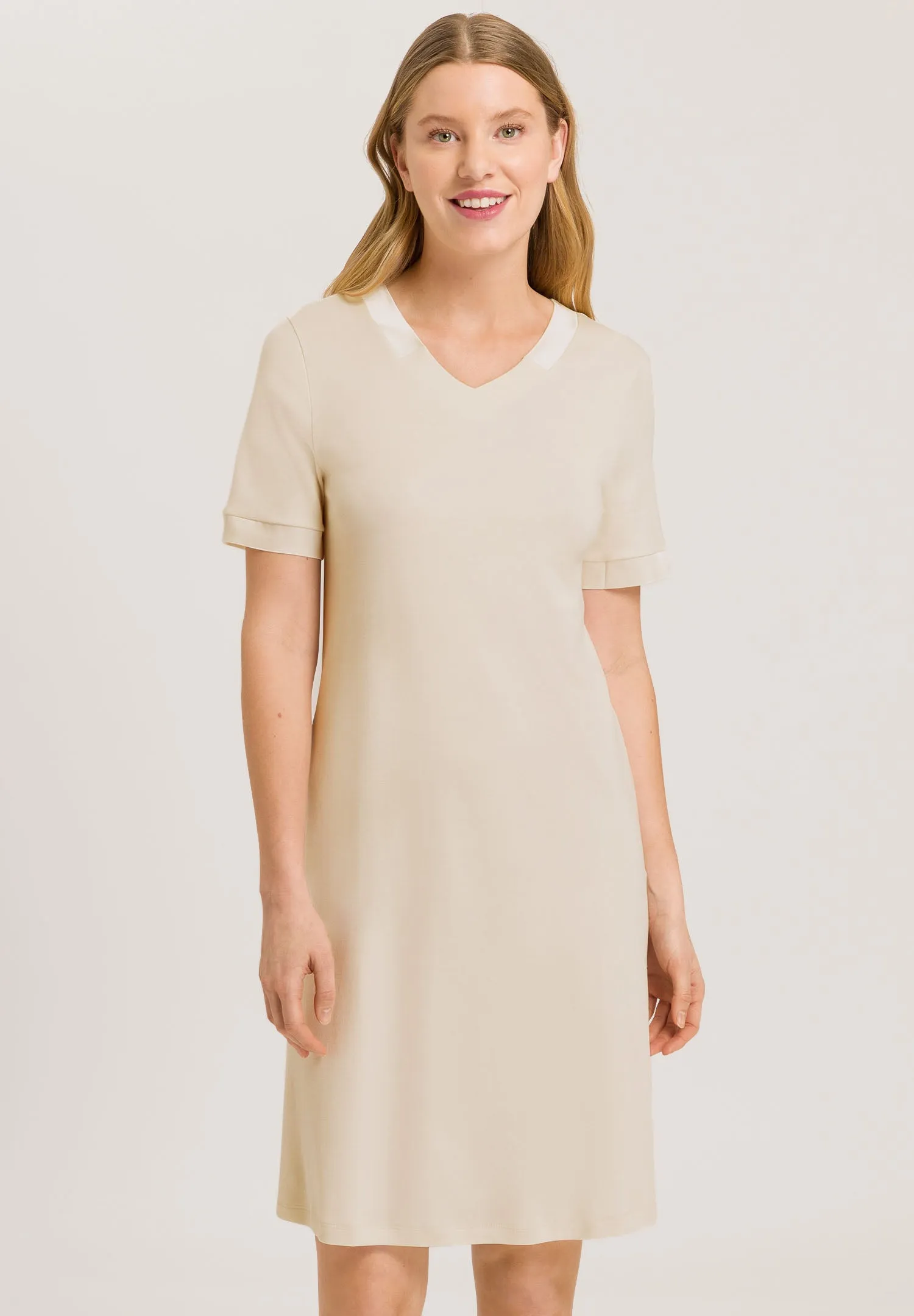 Joela Short Sleeve Nightgown 100cm | Warm Sand 74976-1200