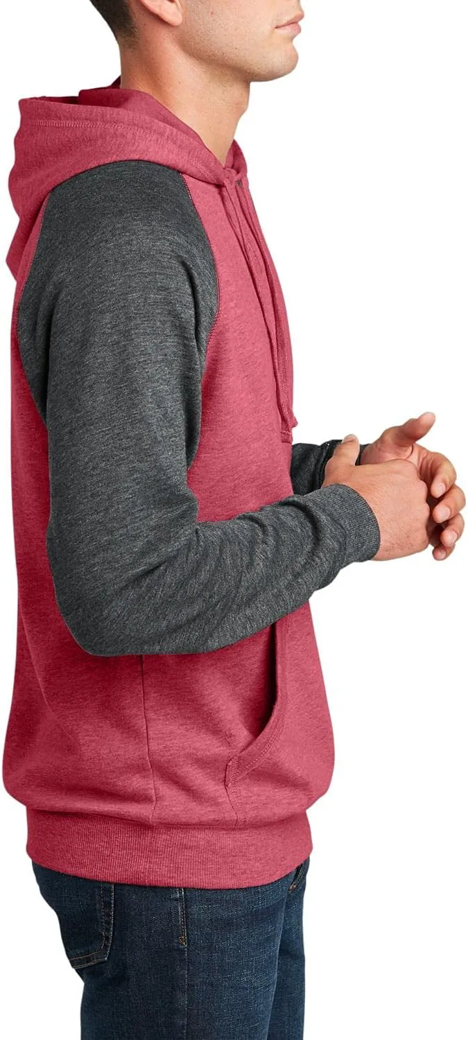 JustBlanks Mens Raglan Long-Sleeve Pullover Blend Fleece Hoodie with Kanga Pocket Drawstring Fleece Hoodie for Men