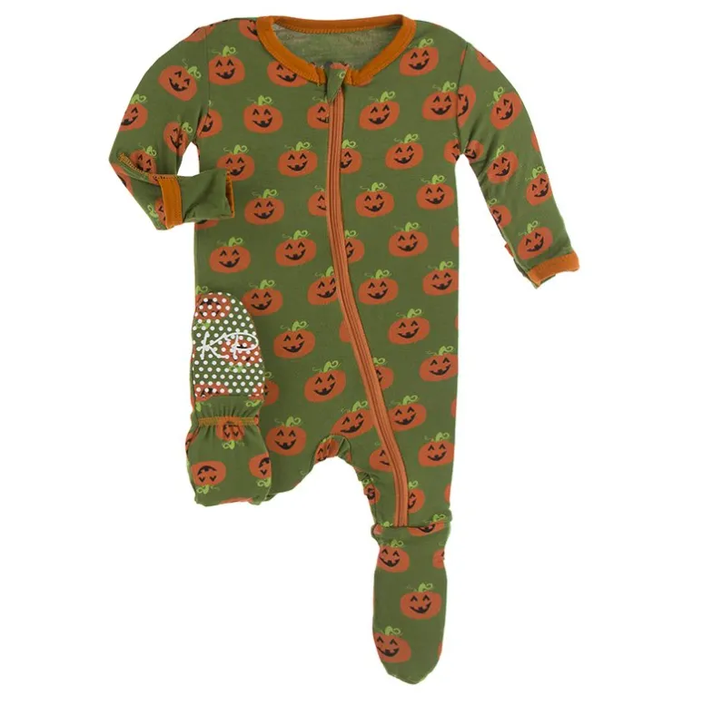 Kickee Pants Moss Jack O'Lantern Two Piece Pajama Set
