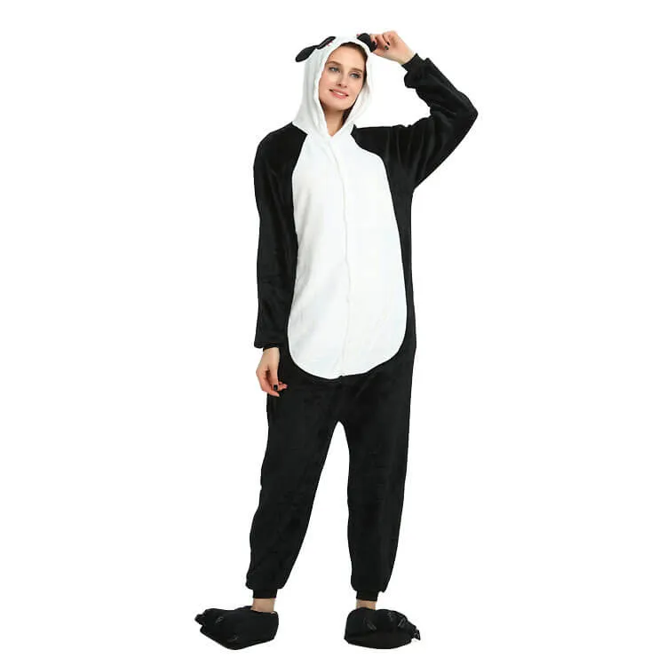 Kids and Adult Family Matching One Piece Panda Costumes Cosy Homewear Cartoon Pajamas