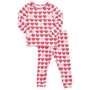 Kids Bamboo PJ Set - Tiny Hearts