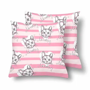 Kids Cartoon themed Pillow Cases printed with  cats sketch