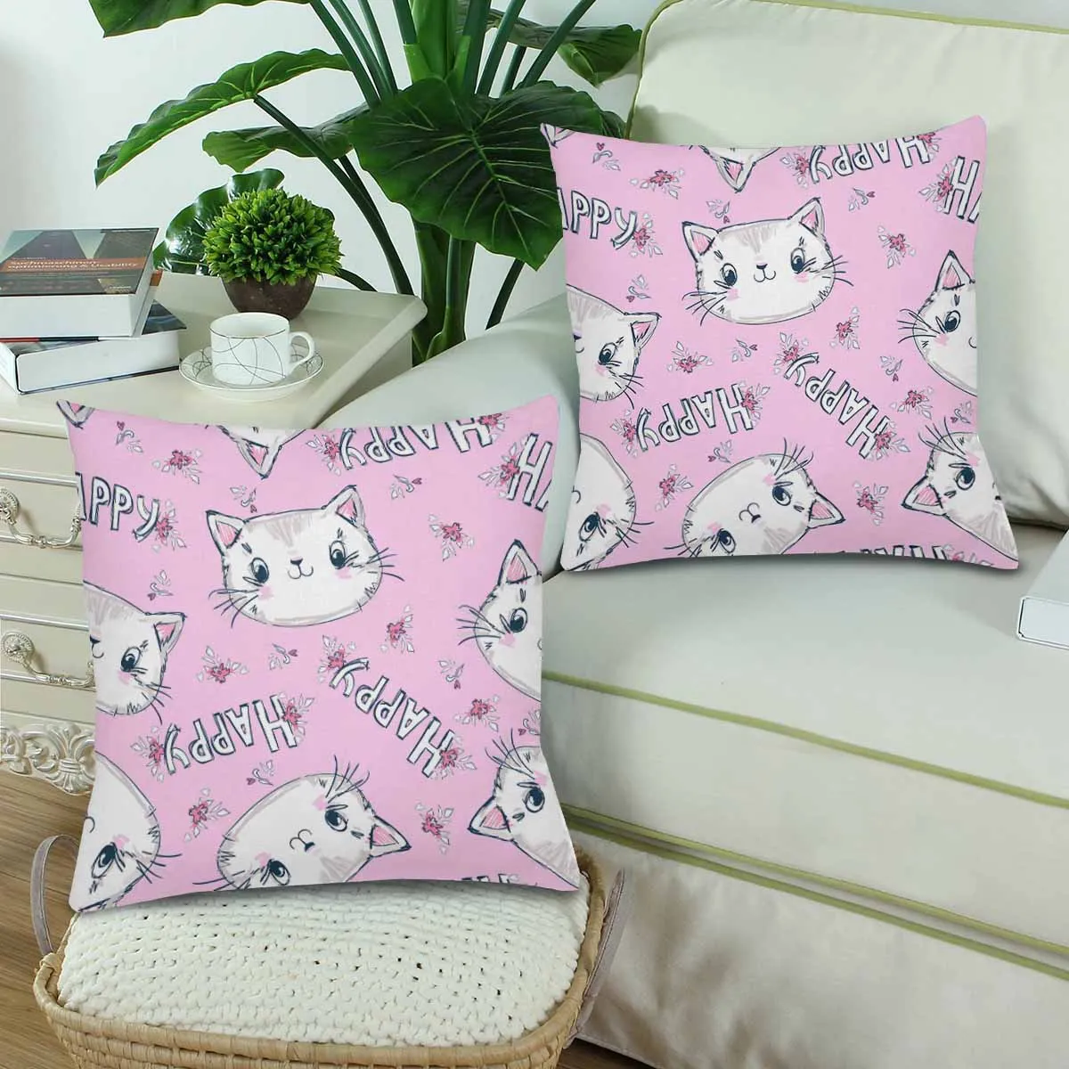 Kids Cartoon themed Pillow Cases printed with  cute kittens