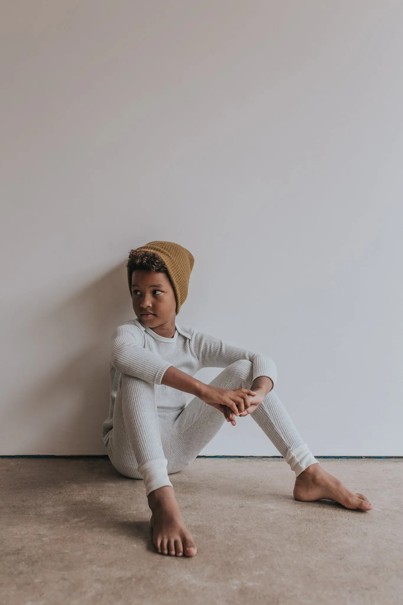 Kids Chunky Rib Lounge Set | Pebble