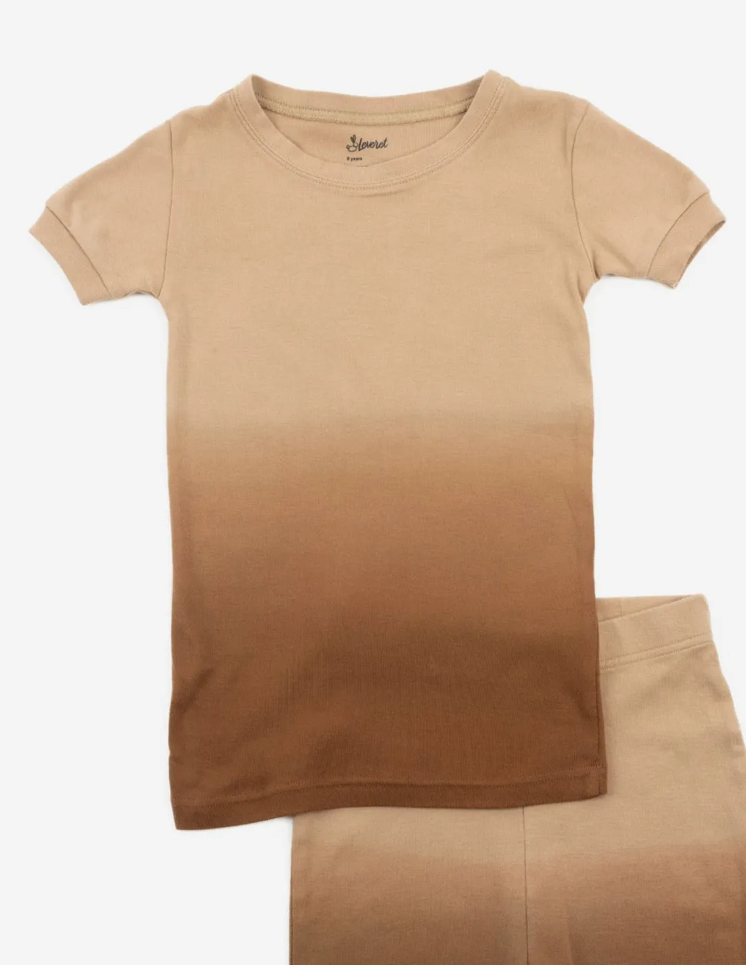 Kids Cotton Short Beige Ombré Tie Dye Pajamas