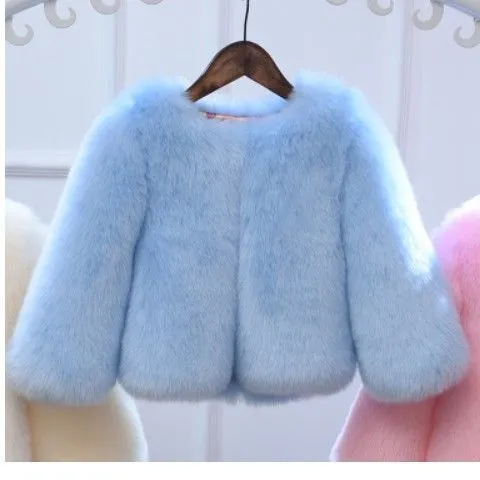 Kids Fox Fur Thickened Warm Velvet Western Style Coat
