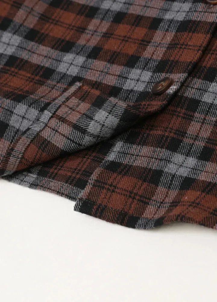 Kids Wildlife Adventure Flannel Plaid Shirt