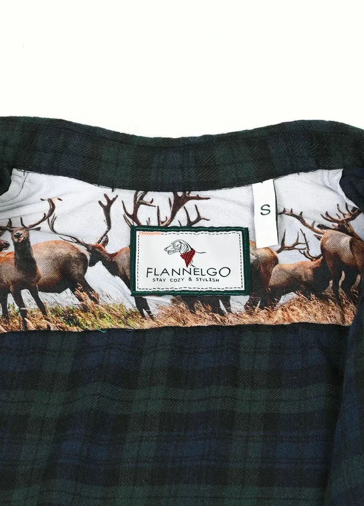 Kids Wildlife Adventure Flannel Plaid Shirt