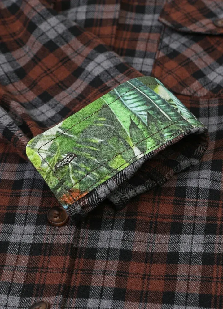 Kids Wildlife Adventure Flannel Plaid Shirt