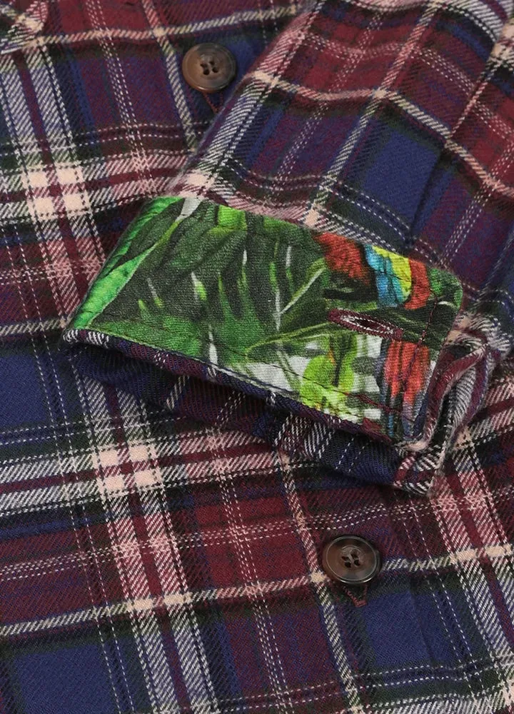 Kids Wildlife Adventure Flannel Plaid Shirt