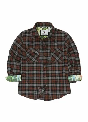 Kids Wildlife Adventure Flannel Plaid Shirt