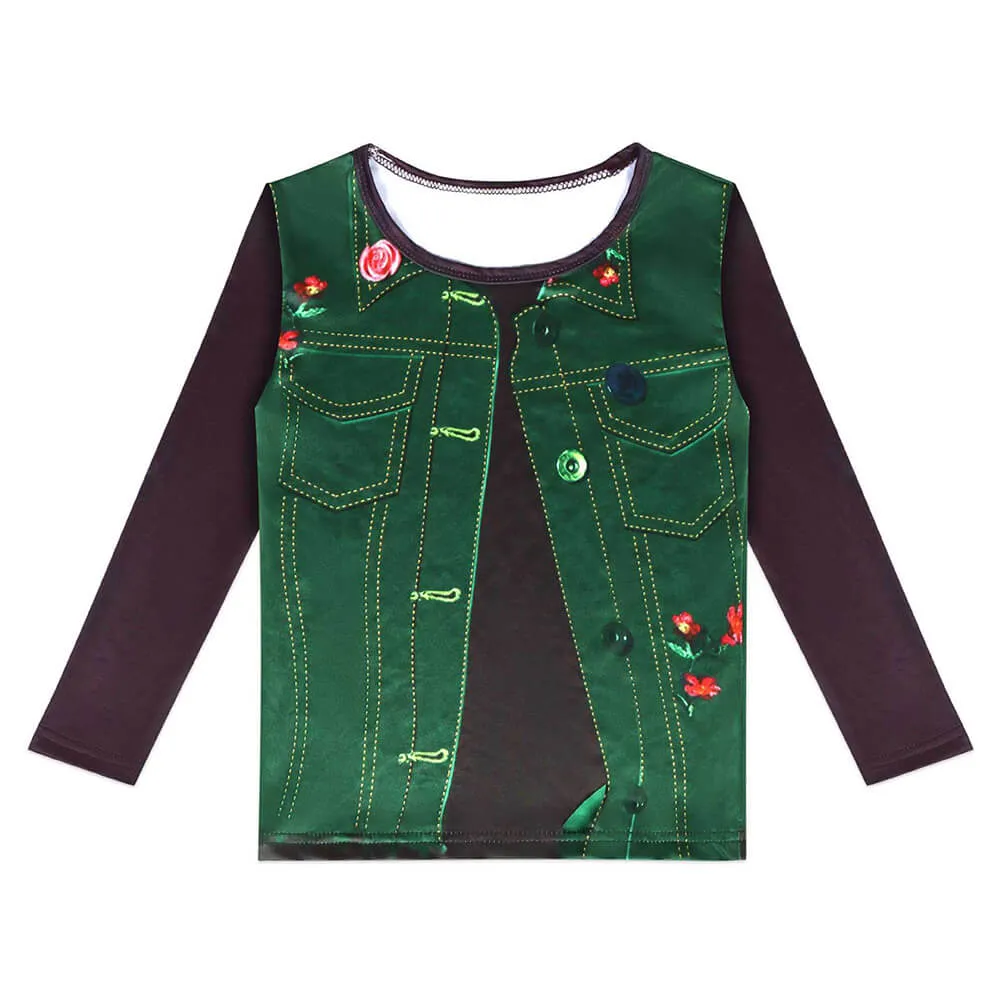 Kids Zombies Zoey Cosplay Suit Tops and Skirt Full Set for Girls Fancy Outfits