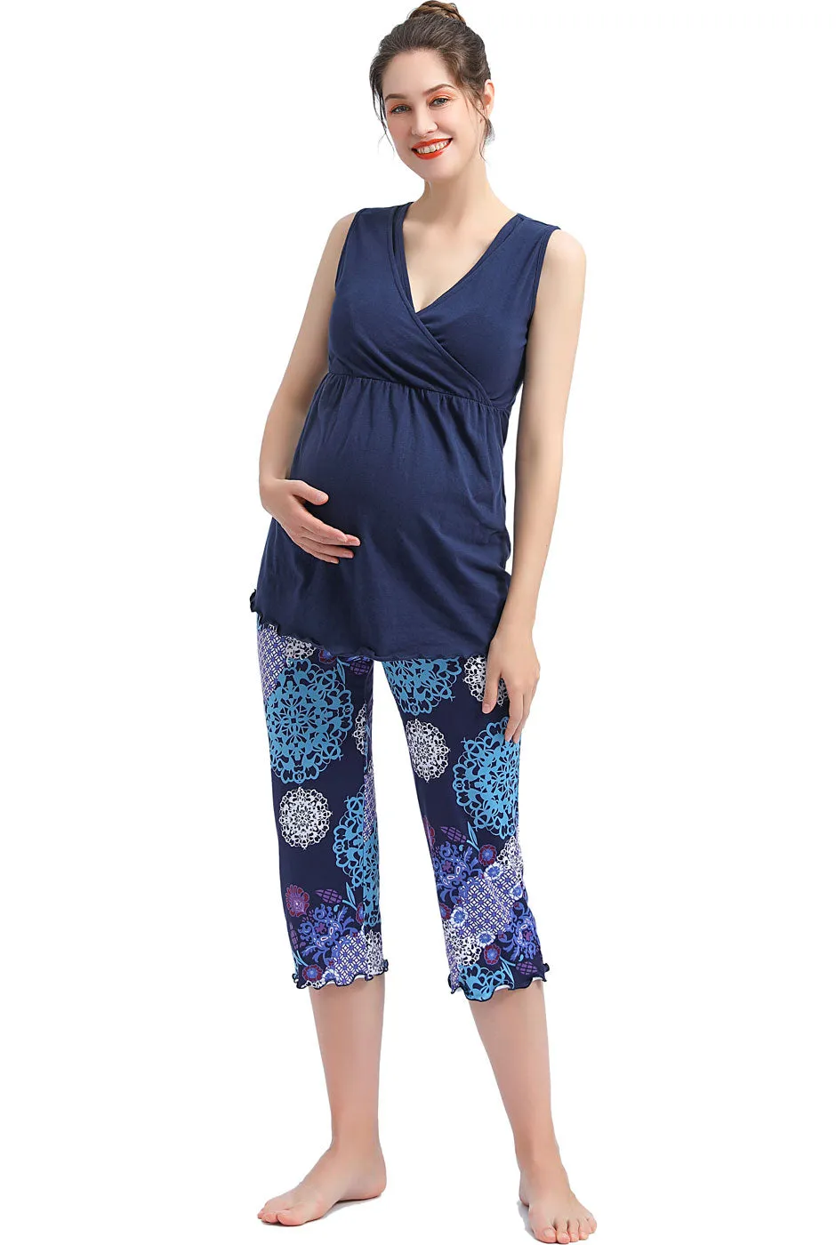 Kimi   Kai Maternity "Natalie" Nursing Pajamas & Robe Set