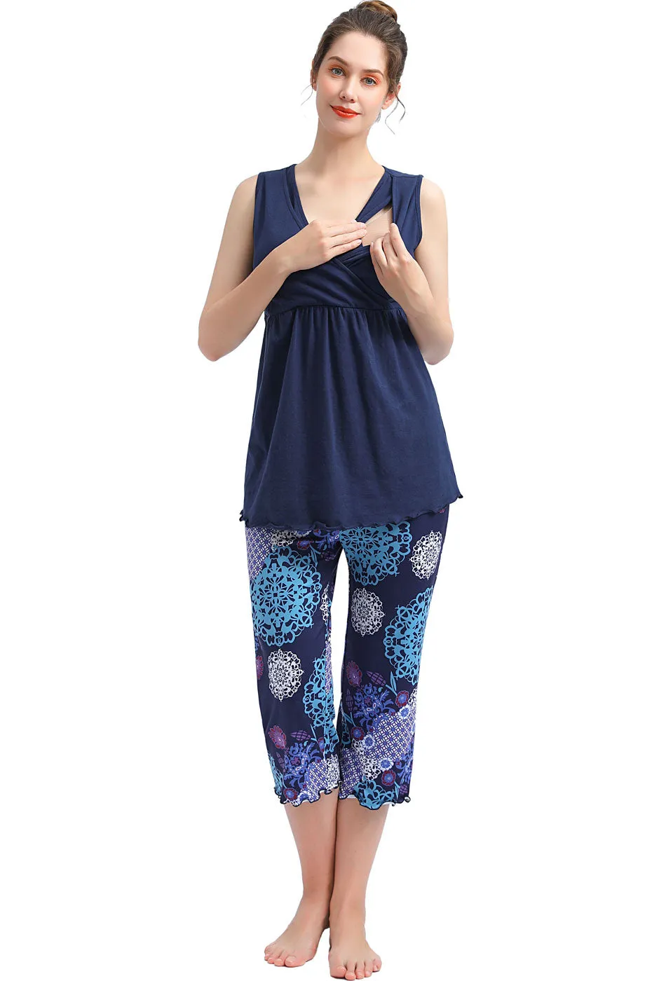 Kimi   Kai Maternity "Natalie" Nursing Pajamas & Robe Set