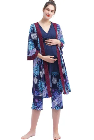 Kimi   Kai Maternity "Natalie" Nursing Pajamas & Robe Set