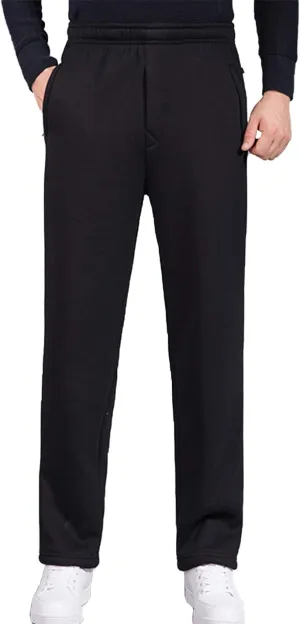 Kissonic Men's Casual Winter Fleece Sweatpants Warm Sherpa Lined Active Joggers Pants