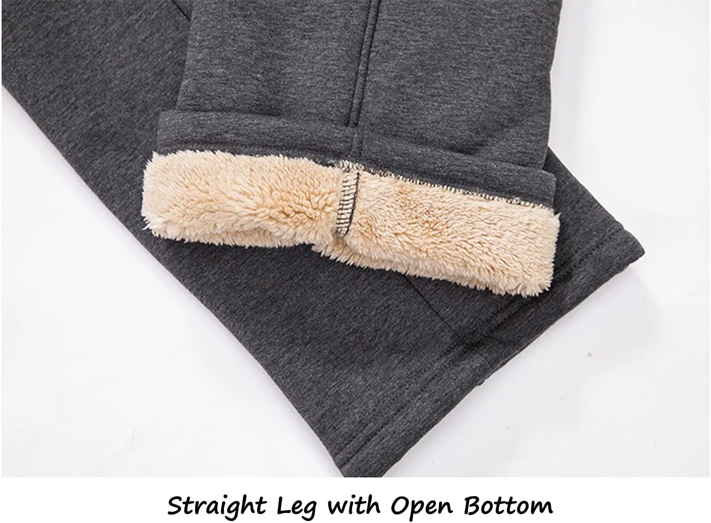 Kissonic Men's Casual Winter Fleece Sweatpants Warm Sherpa Lined Active Joggers Pants