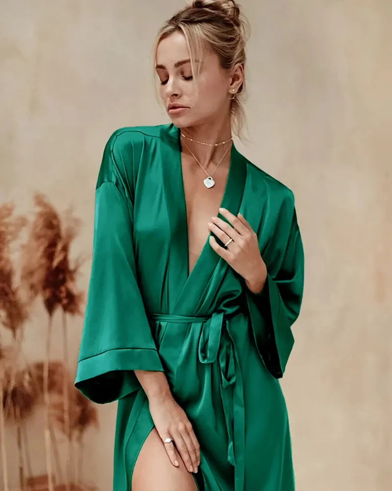 Knee-Length Silk Robe