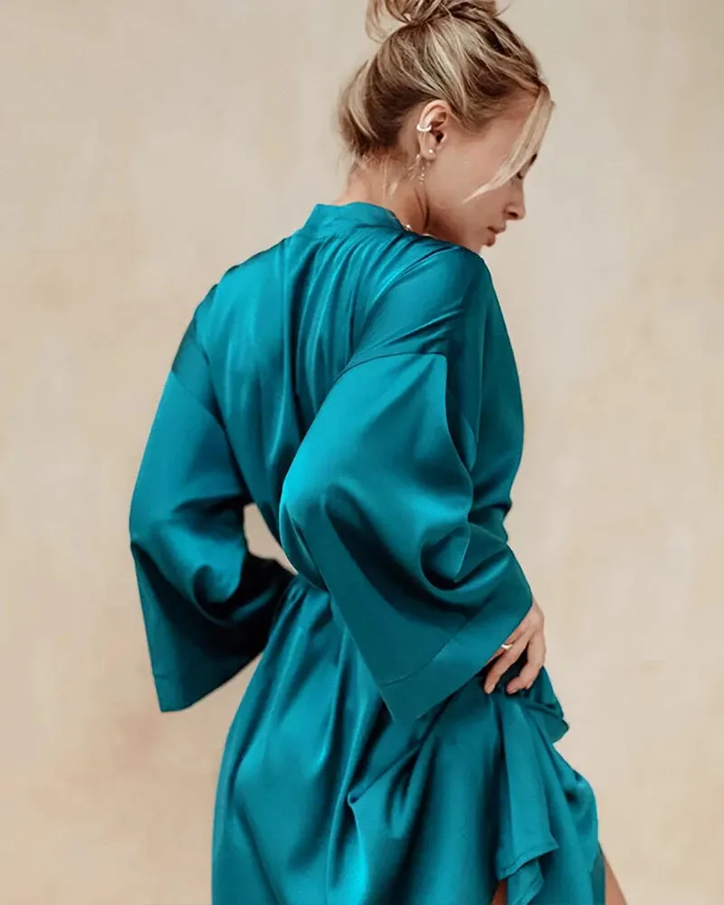 Knee-Length Silk Robe