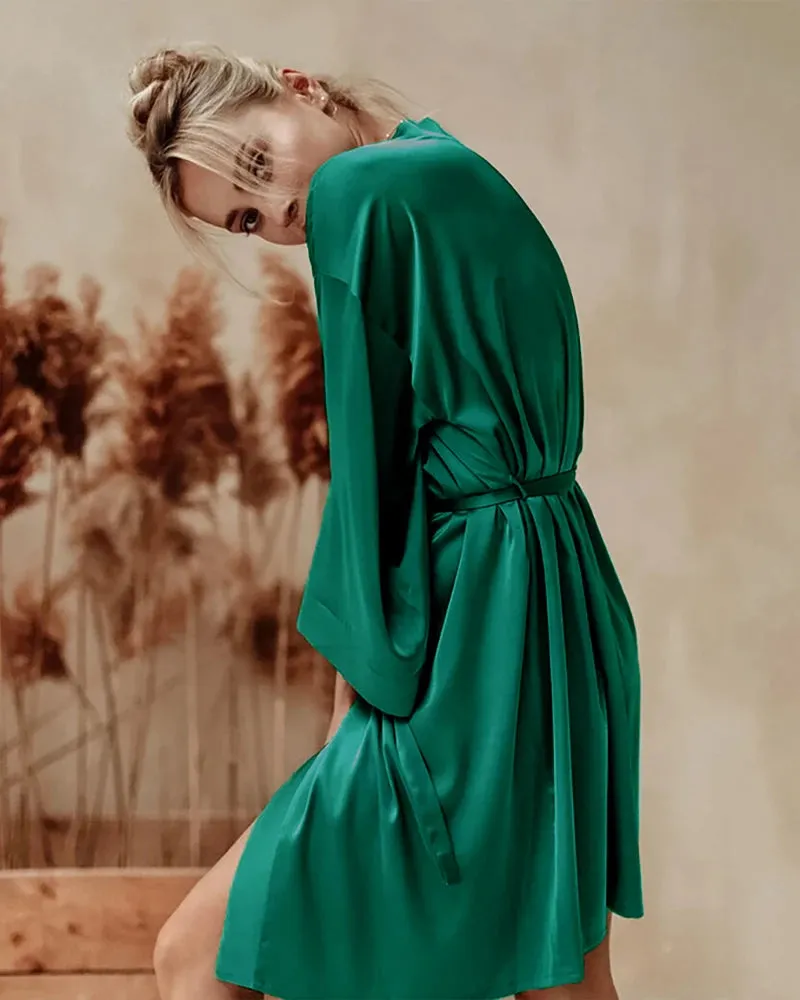 Knee-Length Silk Robe