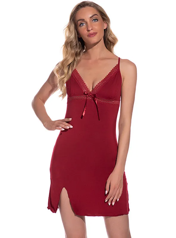 Knitted Cotton Housewear Sling Nightdress